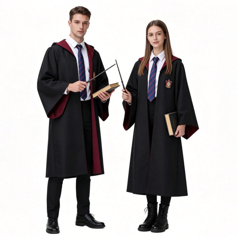 Wizard Magic Academy Cosplay Robe Cloak Costume for Adults and Kids
