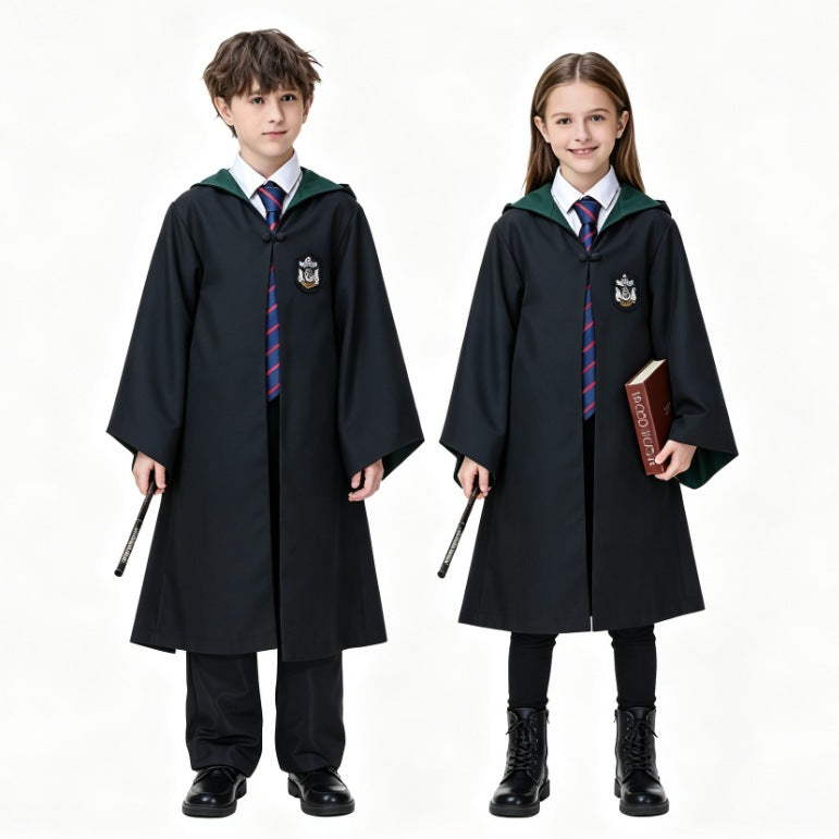 Wizard Magic Academy Cosplay Robe Cloak Costume for Adults and Kids
