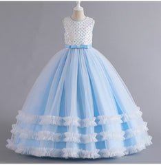 Flower Girl Dress Sequins Wedding Princess Dress Birthday Party Holiday Ball Gown