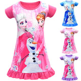 Frozen Elsa Anna Olaf Nightgown Pajama For Girls