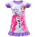 Frozen Elsa Anna Olaf Nightgown Pajama For Girls