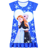 Frozen Elsa Anna Nightgown Nightdress Pajamas For Girls