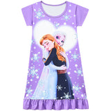 Frozen Elsa Anna Nightgown Nightdress Pajamas For Girls