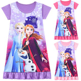 Frozen Snowflake Elsa Anna Olaf Nightgown Pajama For Girls