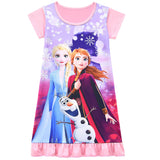 Frozen Snowflake Elsa Anna Olaf Nightgown Pajama For Girls