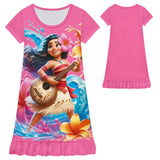 Moana 2 Waves Nightgown Flowers Sleeping Dress Nightdress Pajamas For Girls