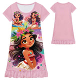 Moana 2 Nightgown Flowers Sleeping Dress Nightdress Pajamas For Girls