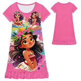 Moana 2 Nightgown Flowers Sleeping Dress Nightdress Pajamas For Girls