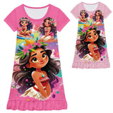 Moana 2 Nightgown Flowers Sleeping Dress Nightdress Pajamas For Girls