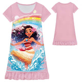 Moana 2 Nightgown Sea Flowers Dress Pajamas For Girls