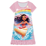 Moana 2 Nightgown Sea Flowers Dress Pajamas For Girls