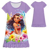 Moana 2 Nightgown Girl Sleeping Dress Flowers Pajamas For Girls