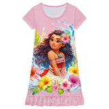 Moana 2 Nightgown Girl Sleeping Dress Flowers Pajamas For Girls