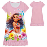 Moana 2 Nightgown Girl Sleeping Dress Flowers Pajamas For Girls