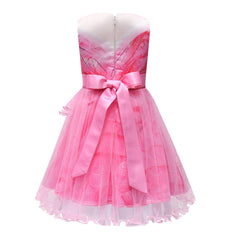Wicked Glinda Costume Dress Pink Tulle Party Gown with Bow for Girls