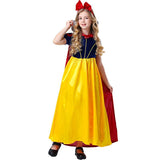 New Princess Snow White Girl Costume Dress With Cape Cosplay Party Halloween