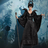 Women's Maleficent Witch Costume Dark Queen Halloween Dress For Adult