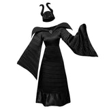 Women's Maleficent Witch Costume Dark Queen Halloween Dress For Adult