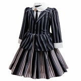 Addams Family Wednesday Academy Uniform costume Dress for Girls