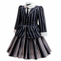 Addams Family Wednesday Academy Uniform costume Dress for Girls