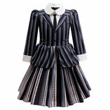 Addams Family Wednesday Academy Uniform costume Dress for Girls