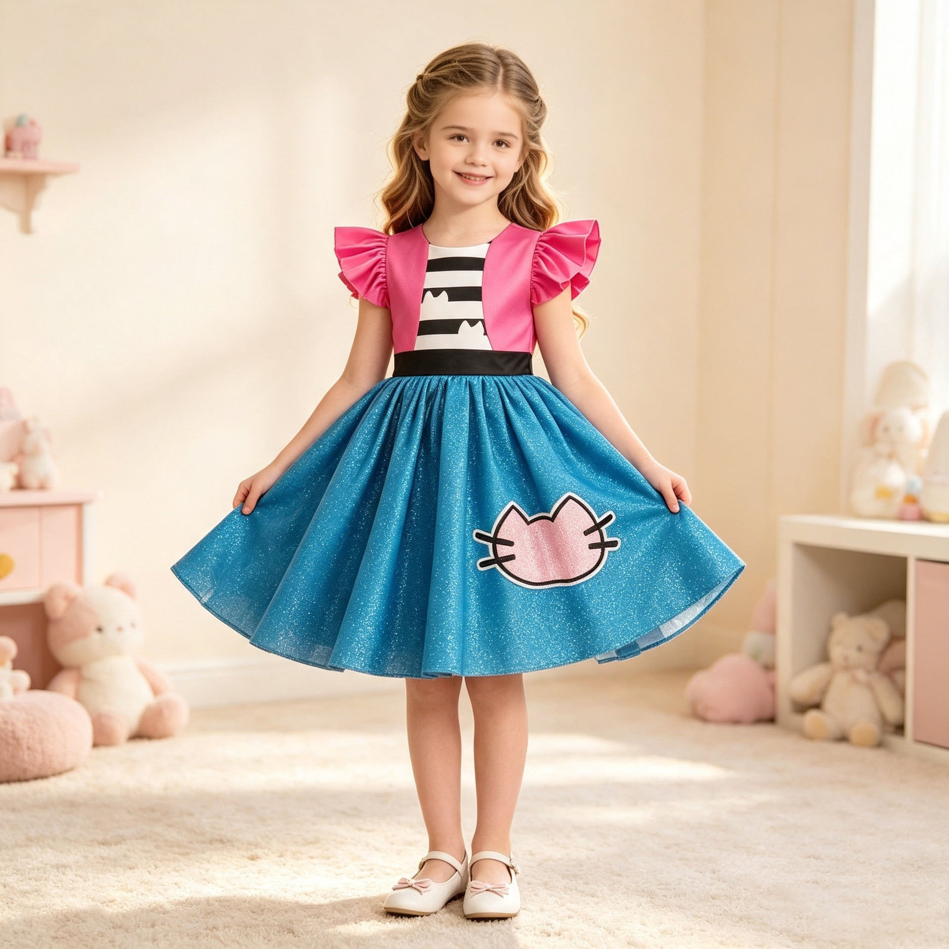 Gabby Dollhouse Costume For Kids Cosplay Toddler Girl Dresses Princess
