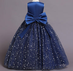 Flower Girl Dress Bow Wedding Dress Sequin Princess Dress Birthday Costume Party Holiday
