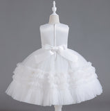Sequin Wedding Dress Lace Bow Flower Girl Dress Sequins Princess Dress Birthday Costume Party Holiday