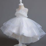 Flower Girl Dress Wedding Dress Lace Pearl Princess Dress Birthday Costume Party Holiday