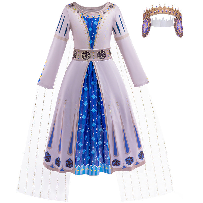 Girl Magnifico Wish Queen Cosplay Asha Costume Outfit Dress For Holiday Birthday Party