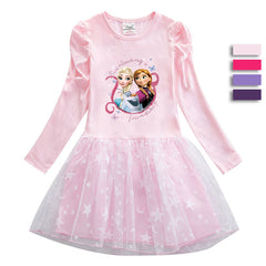 New Cotton Kids Toddler Princess Costume Elsa Anna Olaf Girl Dress Party Holiday