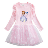 New Cotton Kids Toddler Princess Costume Sophia Girl Dress Party Holiday