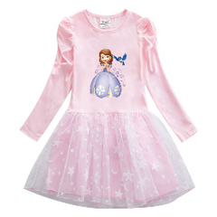 New Cotton Kids Toddler Princess Costume Sophia Girl Dress Party Holiday