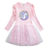 New Cotton Kids Toddler Princess Costume Unicorn Girl Dress Party Holiday