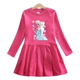 New Cotton Kids Toddler Princess Costume Elsa Girl Dress T-shirt