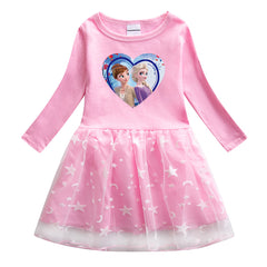 New Girl Party Holiday Toddler Princess Costume Elsa Anna Dress For Casual Wear Birthday