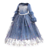 Frozen 2 Kids Princess Sparkly Elsa Costume Dresses For Toddler Girls