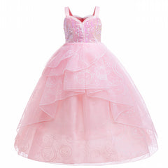 New Girl Cosplay Wicked Glinda Costume Sparkling dress For Toddler Kids Halloween
