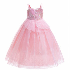 New Girl Cosplay Wicked Glinda Costume Sparkling dress For Toddler Kids Halloween