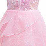 New Girl Cosplay Wicked Glinda Costume Sparkling dress For Toddler Kids Halloween