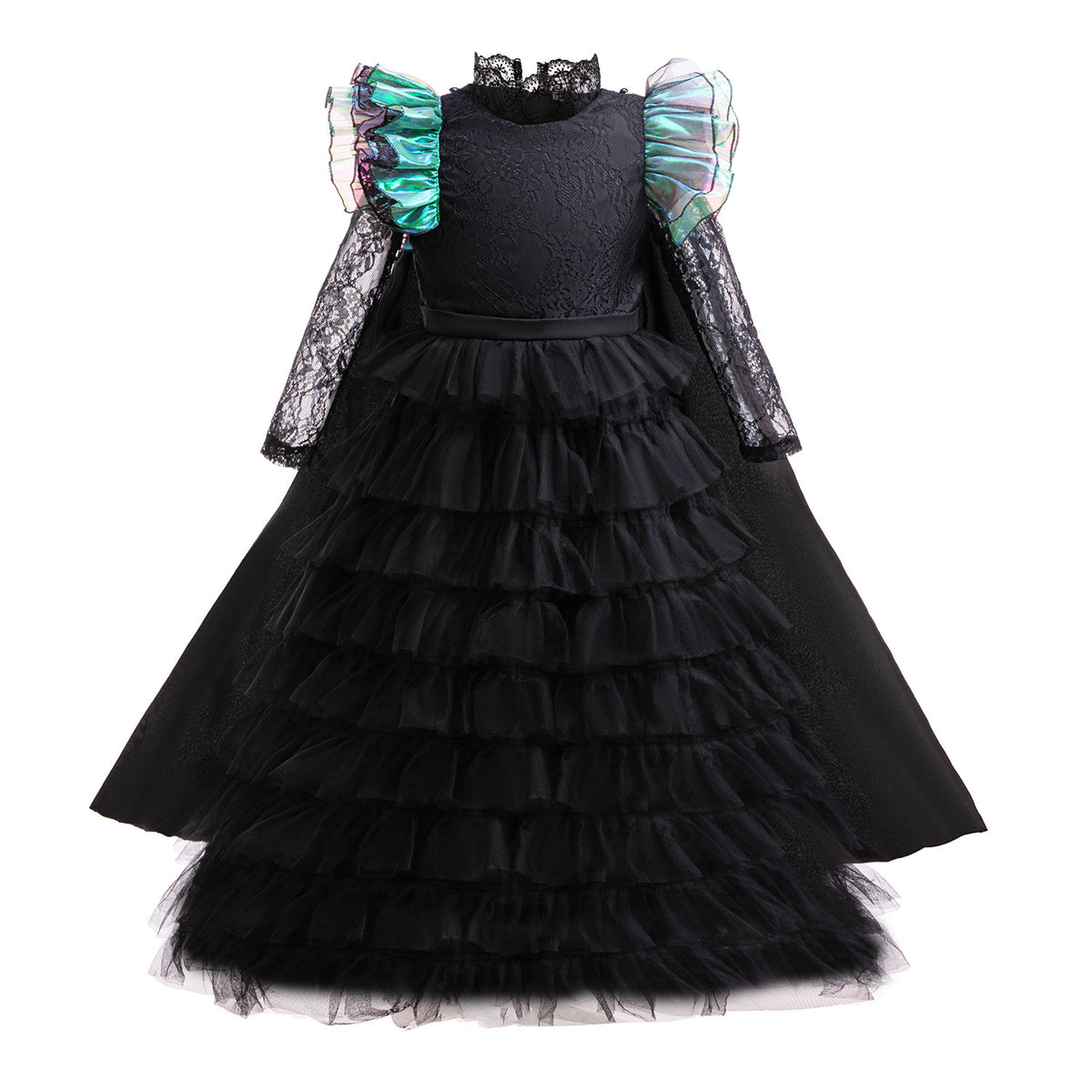 New Wicked Witch Elphaba Halloween Costume Dress with Cape Cosplay Outfits For Girls