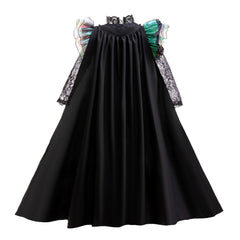 New Wicked Witch Elphaba Halloween Costume Dress with Cape Cosplay Outfits For Girls