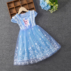 Elsa Lace New Girl Dress Party Toddler Princess Costume For Casual Wear Holiday Birthday