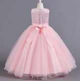 Flower Girl Dress Sequin Bow  Wedding Dress Princess Dress Birthday Costume Party Holiday