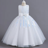 Flower Girl Dress Sequin Bow  Wedding Dress Princess Dress Birthday Costume Party Holiday