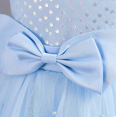Flower Girl Dress Bow  Wedding Dress Princess Dress Sequins Birthday Costume Party Holiday