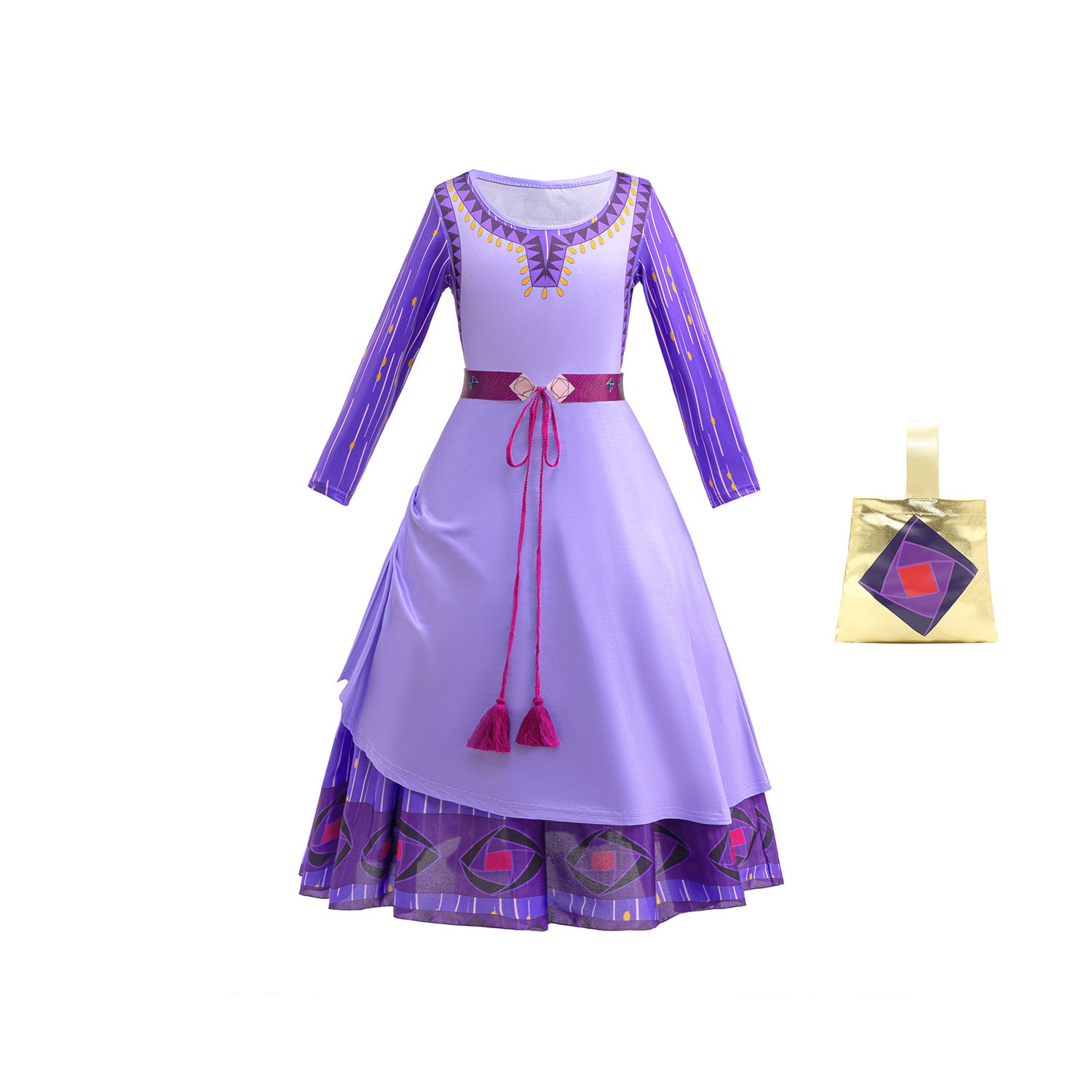 Girl Wish Asha Cosplay Costume Dress With Bag Outfits For Kids Holiday  Party - Purple / 3