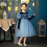 Girl Costume Dress Anna Elsa New  Cosplay Party Holiday Wedding Dress