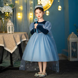 Girl Costume Dress Anna Elsa New  Cosplay Party Holiday Wedding Dress