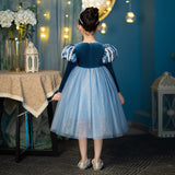 Girl Costume Dress Elsa Anna New  Cosplay Party Holiday Wedding Dress Birthday